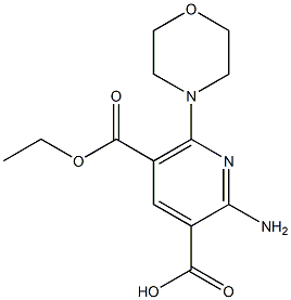 2-アミノ-6-モルホリノピリジン-3,5-ジカルボン酸5-エチル 化学構造式