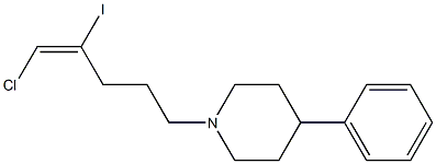 1-[(E)-5-Chloro-4-iodo-4-pentenyl]-4-phenylpiperidine Struktur