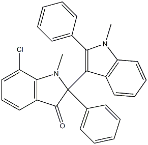 7-Chloro-1,1'-dimethyl-2,2'-diphenyl[2,3'-bi[1H-indol]]-3(2H)-one,,结构式