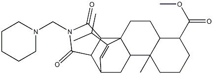 1,2,3,3a,4,5,5a,6,7,8,9,9a,9b,10,11,11a-Hexadecahydro-6,9a-dimethyl-1,3-dioxo-12-isopropyl-2-(piperidinomethyl)-3b,11-etheno-3bH-naphth[2,1-e]isoindole-6-carboxylic acid Structure