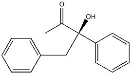 [R,(+)]-3-ヒドロキシ-3,4-ジフェニル-2-ブタノン 化学構造式