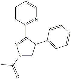 1-Acetyl-4-phenyl-3-(pyridin-2-yl)-2-pyrazoline Struktur
