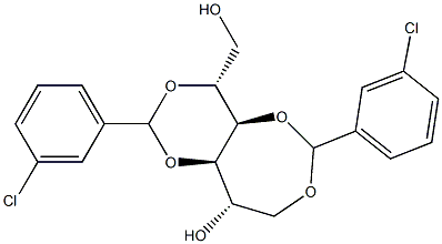 1-O,4-O:3-O,5-O-Bis(3-chlorobenzylidene)-D-glucitol 结构式