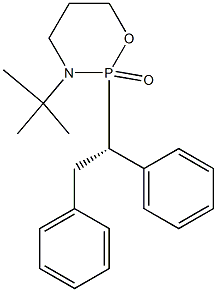 3-tert-Butyl-3,4,5,6-tetrahydro-2-[(S)-1,2-diphenylethyl]-2H-1,3,2-oxazaphosphorin-2-one Struktur