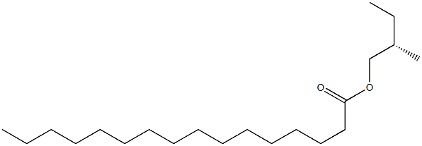 (+)-パルミチン酸(S)-2-メチルブチル 化学構造式