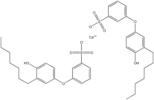 Bis(4'-hydroxy-3'-heptyl[oxybisbenzene]-3-sulfonic acid)calcium salt Structure