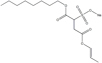 2-(Sodiosulfo)succinic acid 1-octyl 4-(1-propenyl) ester Struktur