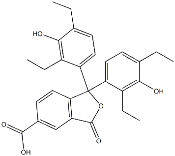 1,1-Bis(2,4-diethyl-3-hydroxyphenyl)-1,3-dihydro-3-oxoisobenzofuran-5-carboxylic acid Structure