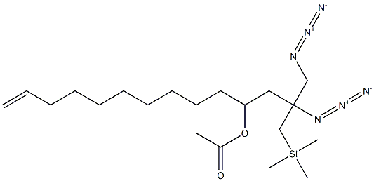 Acetic acid 2-azido-2-(azidomethyl)-1-(trimethylsilyl)-13-tetradecen-4-yl ester Struktur