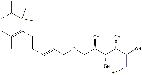 1-O-[(E)-3-Methyl-5-(2,5,6,6-tetramethyl-1-cyclohexen-1-yl)-2-pentenyl]-D-mannitol Structure