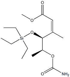 (2Z,4S,5S)-5-(カルバモイルオキシ)-4-[(トリエチルシリル)オキシ]-3-メチル-2-ヘキセン酸メチル 化学構造式