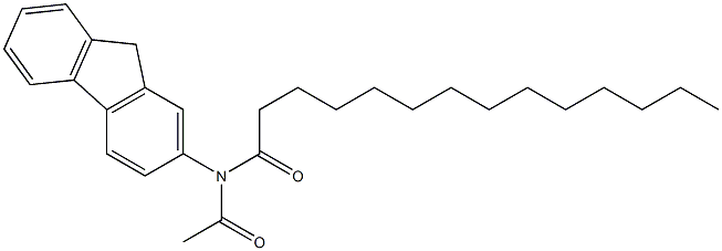 N-アセチル-N-テトラデカノイル-9H-フルオレン-2-アミン 化学構造式