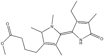 2-[(2Z)-3-Ethyl-4-methyl-5-oxo-(2,5-dihydro-1H-pyrrol)-2-ylidene]methyl-3,5-dimethyl-1H-pyrrole-4-butanoic acid methyl ester Struktur