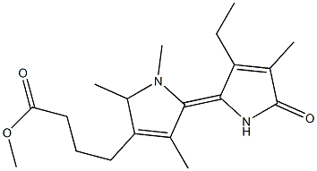 2-[(2Z)-3-Ethyl-4-methyl-5-oxo-(2,5-dihydro-1H-pyrrol)-2-ylidene]methyl-3,5-dimethyl-1H-pyrrole-4-butanoic acid methyl ester Structure