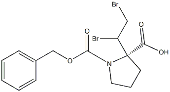 (2S)-1,2-Pyrrolidinedicarboxylic acid 1-benzyl 2-(1,2-dibromoethyl) ester 结构式