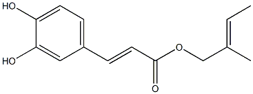 (E)-3-(3,4-Dihydroxyphenyl)propenoic acid 2-methyl-2-butenyl ester Struktur