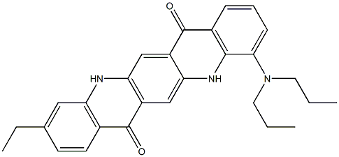 4-(Dipropylamino)-10-ethyl-5,12-dihydroquino[2,3-b]acridine-7,14-dione 结构式