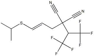 (E)-2-シアノ-2-[1-(トリフルオロメチル)-2,2,2-トリフルオロエチル]-5-(イソプロピルチオ)-4-ペンテンニトリル 化学構造式