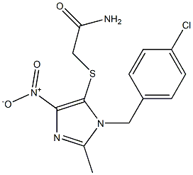 2-[[1-(p-Chlorobenzyl)-2-methyl-4-nitro-1H-imidazol-5-yl]thio]acetamide Structure