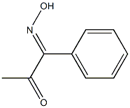 1-(ヒドロキシイミノ)-1-フェニルプロパン-2-オン 化学構造式