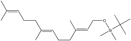 (2E,6E)-1-(tert-ブチルジメチルシロキシ)-3,7,11-トリメチル-2,6,10-ドデカトリエン 化学構造式