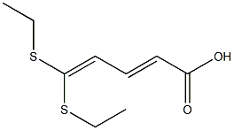 (2E)-5,5-ジ(エチルチオ)-2,4-ペンタジエン酸 化学構造式
