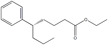 [S,(+)]-5-フェニルオクタン酸エチル 化学構造式