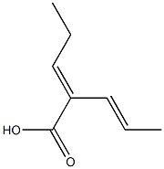 (E)-2-[(E)-1-プロペニル]-2-ペンテン酸 化学構造式