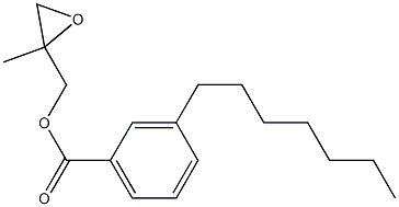 3-Heptylbenzoic acid 2-methylglycidyl ester Structure