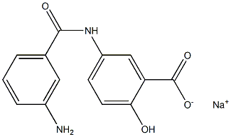 5-(m-Aminobenzoylamino)salicylic acid sodium salt Struktur