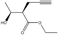 (2R,3S)-3-ヒドロキシ-2-(2-プロピニル)酪酸エチル 化学構造式
