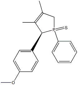 (2S)-1-Phenyl-2-(4-methoxyphenyl)-3,4-dimethyl-2,5-dihydro-1H-phosphole 1-sulfide 结构式