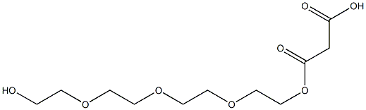 マロン酸1-[2-[2-[2-(2-ヒドロキシエトキシ)エトキシ]エトキシ]エチル] 化学構造式