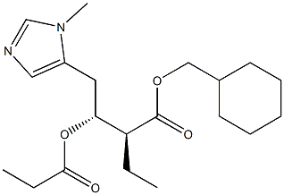 (2S,3R)-2-Ethyl-4-[(1-methyl-1H-imidazol)-5-yl]-3-propionyloxybutanoic acid cyclohexylmethyl ester 结构式