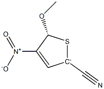 (5R)-2-Cyano-4-nitro-5-methoxy-2,5-dihydrothiophen-2-ide Struktur