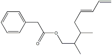 Phenylacetic acid 2,3-dimethyl-5,7-octadienyl ester Struktur