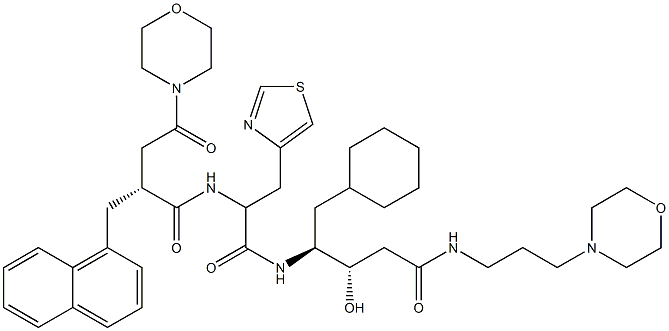  (3S,4S)-3-Hydroxy-5-cyclohexyl-4-[3-(4-thiazolyl)-2-[[(2R)-2-[morpholinocarbonylmethyl]-3-(1-naphthalenyl)propionyl]amino]propionylamino]-N-(3-morpholinopropyl)valeramide