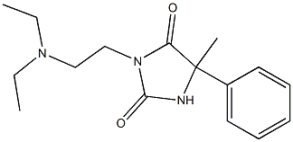 3-[2-(ジエチルアミノ)エチル]-5-メチル-5-フェニルヒダントイン 化学構造式