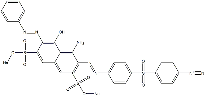  p-[p-[1-Amino-8-hydroxy-7-phenylazo-3,6-di(sodiosulfo)-2-naphtylazo]phenylsulfonyl]benzenediazonium