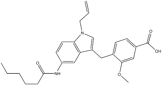  4-[5-Hexanoylamino-1-(2-propenyl)-1H-indol-3-ylmethyl]-3-methoxybenzoic acid