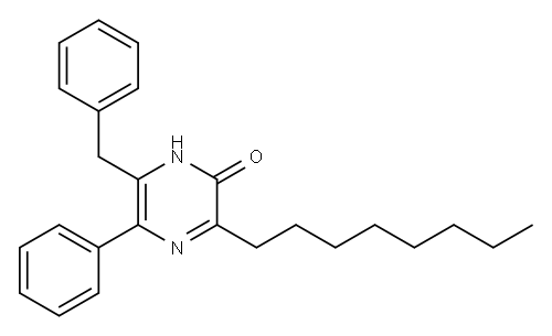 3-Octyl-5-phenyl-6-benzylpyrazin-2(1H)-one,,结构式
