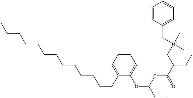  N,N-Dimethyl-N-benzyl-N-[2-[[1-(2-tridecylphenyloxy)propyl]oxycarbonyl]butyl]aminium
