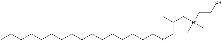 3-Hexadecylthio-2-methyl-N,N-dimethyl-N-(2-hydroxyethyl)-1-propanaminium Struktur