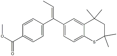 4-[(E)-1-[(3,4-Dihydro-2,2,4,4-tetramethyl-2H-1-benzothiopyran)-6-yl]-1-propenyl]benzoic acid methyl ester Struktur