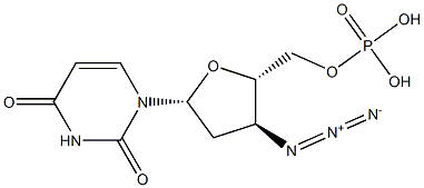 3'-Azido-2',3'-dideoxyuridine 5'-phosphoric acid Structure