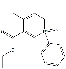1,6-Dihydro-1-phenyl-4,5-dimethyl-3-(ethoxycarbonyl)phosphorin 1-sulfide,,结构式