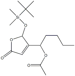 Acetic acid 1-[[2,5-dihydro-5-oxo-2-(tert-butyldimethylsiloxy)furan]-3-yl]pentyl ester Struktur