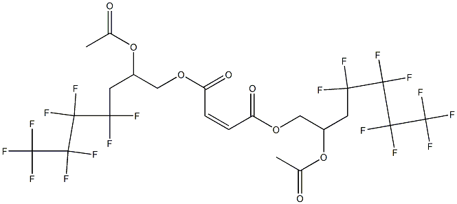 Maleic acid bis(2-acetyloxy-4,4,5,5,6,6,7,7,7-nonafluoroheptyl) ester Struktur