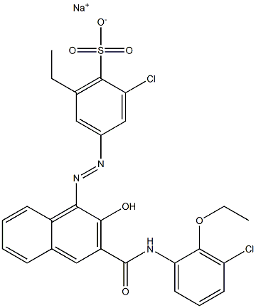  2-Chloro-6-ethyl-4-[[3-[[(3-chloro-2-ethoxyphenyl)amino]carbonyl]-2-hydroxy-1-naphtyl]azo]benzenesulfonic acid sodium salt