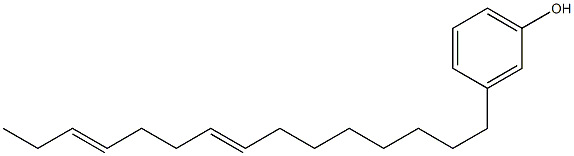 3-(8,12-ペンタデカジエニル)フェノール 化学構造式